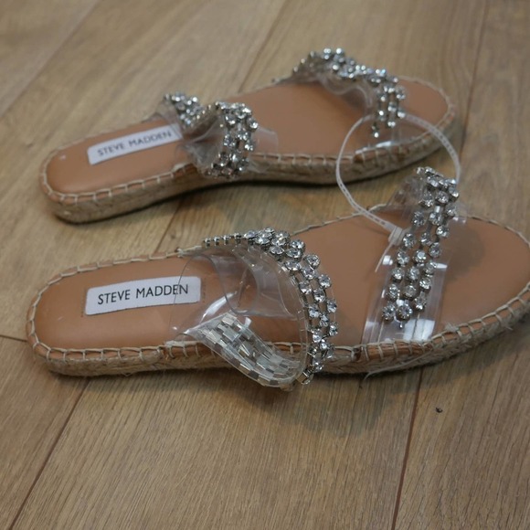 Steve Madden Vanyal Rhinestone Espadrille Summer Sandals NWOB Size 7.5 - Picture 4 of 8